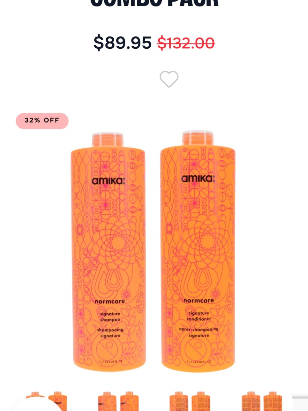 amika vibrant orange & pink normcore Shampoo and Conditioner Duo - Picture 2 of 3